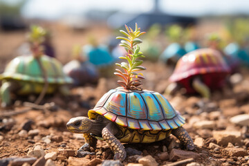 miraculous metamorphosis of a desolate wasteland into a vibrant oasis teeming with life, as diligent endeavors of reforestation breanew vitality into earth, nurturing sprouting saplings and welcoming 