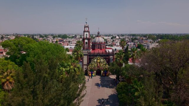 Church in Tultepec Mexico - Aerial