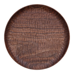  Handmade black walnut wooden plates. wooden plate isolated on white. round wooden plate isolated.