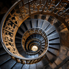 Obraz premium Close-up of a spiral staircase.