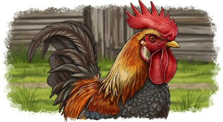 rooster in the garden