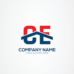 CE or EC Creative Modern Letters Logo Design Element