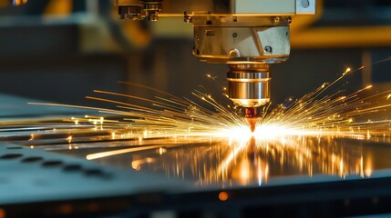 Detail of CNC machine tool cutting stainless steel with coolant spray