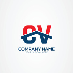 CV or VC Creative Modern Letters Logo Design Element