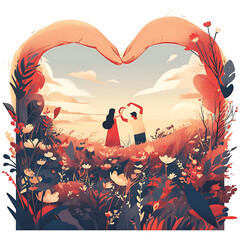 love and heart symbol of illustrator for use valentine or advertising. Generative AI Illustration