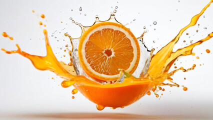 Orange fruit background wallpaper. Citrus slices of fruits. Close up view. Abstract food wallpaper. Ripe sweet orange juice water splash.