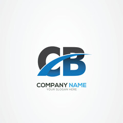 CB or BC Letter Logo Design with a Creative Cut Creative logo design