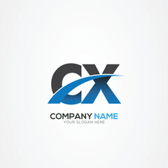 CX or XC Letter Logo Design with a Creative Cut Creative logo design