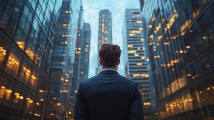 Fototapeta premium Ambition in the City: A Businessman's View