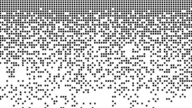Simple black digital pixel or halftone texture isolated on white background