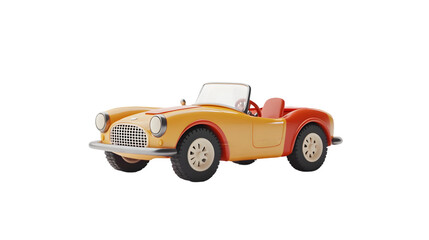 Obraz premium Orange and Red Classic Convertible Car with White Interior Rendering Against Transparent Background