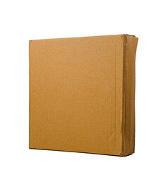 Brown cardboard box on white background with clipping path to easily separate objects from the scene.