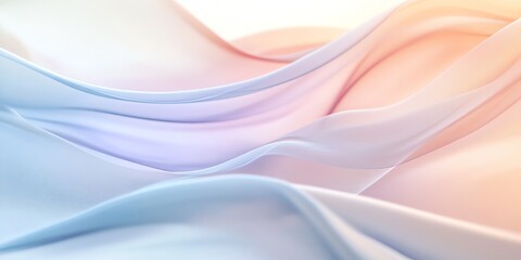 Elegant Flowing Fabric with Soft Pastel Colors Creating Abstract Waves