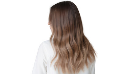 Fototapeta premium Long Wavy Brown Hair Back View