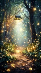 St. Patrick’s Day , St. Patrick’s Day greeting cards , Dreamy watercolor St. Patrick’s Day background with glowing shamrocks, misty Irish forest, and golden hues for St. Patrick’s Day artistic designs
