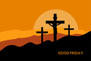 Good friday background with Jesus Christ  illustration vector.