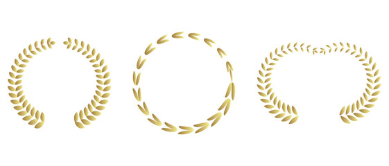 laurel wreath set icon. laurel wreath award icon on white background.