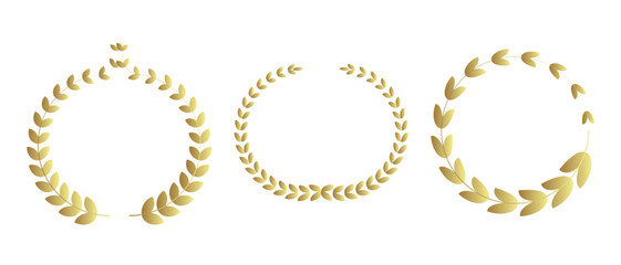laurel wreath set icon. laurel wreath award icon on white background.