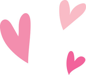 ポップなハートの手書き風ベクターイラスト素材