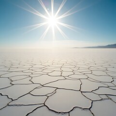 Expansive Salt Flats with Surreal Geometric Patterns