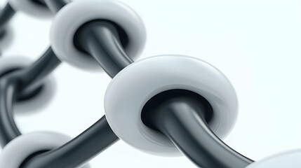 Abstract Monochrome Network Nodes Chain