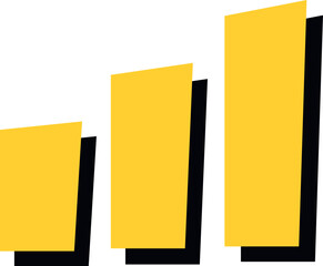 Abstract Ascending Bar Chart with Shadow Effect