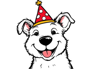 dog with party hat