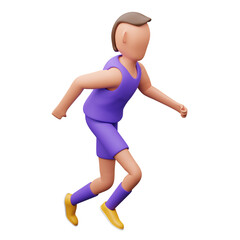 3d illustration of basketball player running