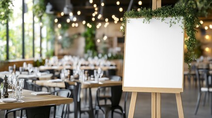 Blank Signboard at a Rustic Restaurant