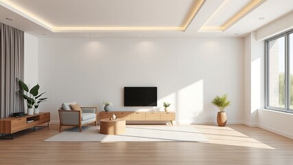 Blank Wall Mockup for Interior Design Project