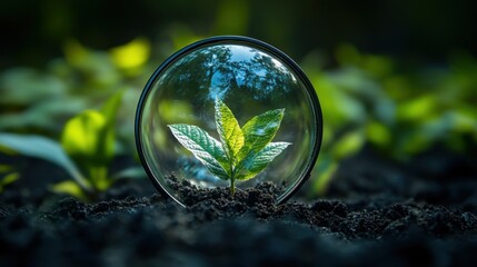 A Seedling's Promise: Magnified Growth and Environmental Hope