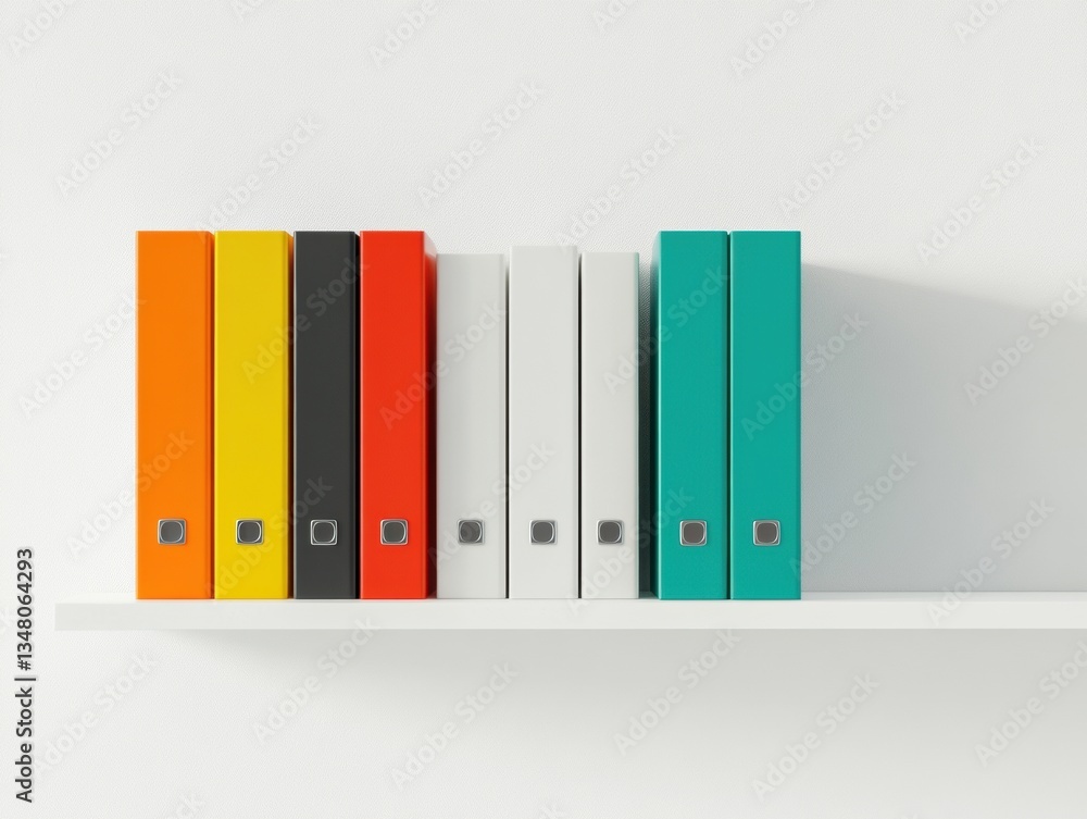 Leinwandbilder Minimalist Color-Coded Office Organization Sleek Productivity Solution for Digital Workspace Optimization, Embracing Modern Workflow Efficiency and Design Intelligence