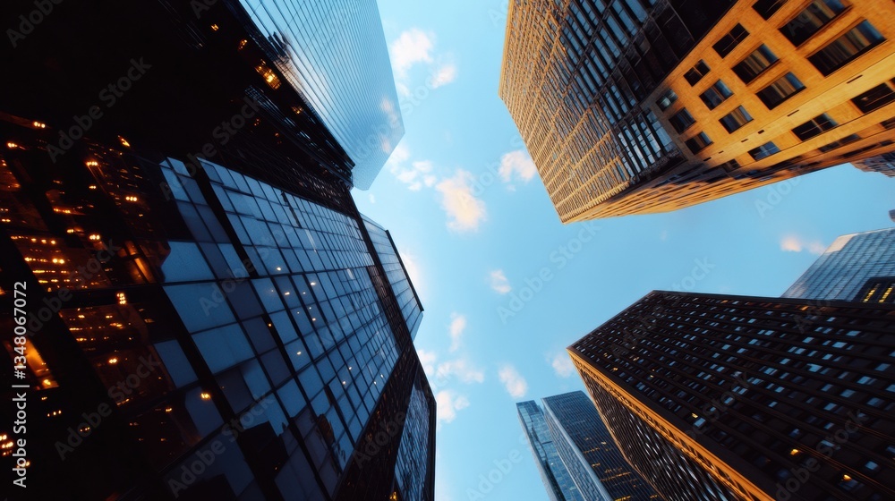 Poster futuristic urban investment landscape dynamic skyscraper analytics in immersive digital metropolis -