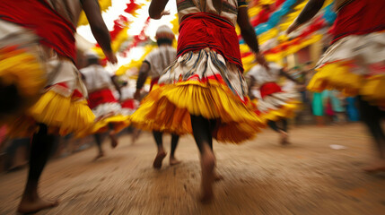 Vibrant Colorful Dance Festival Celebrations with Traditional Costumes and Energetic Performance