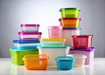 Tupperware Containers Mockup, Food Storage, Plastic, Modern,  Empty,  Product Photography
