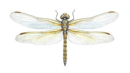 Detailed Illustration of a Dragonfly