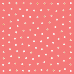 a pink background with small white flowers