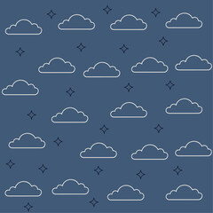 Fototapeta premium a blue background with white clouds and stars