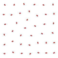 a lot of red lips on a white background
