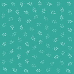 a green background with a pattern of leaves