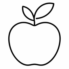 apple outline icon on white background 