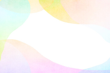 透明感のある柔らかで優しい虹色の背景フレーム