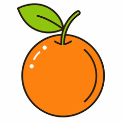orange fruit outline icon on white background 
