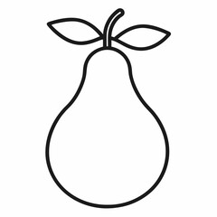 Pear outline icon on white background 
