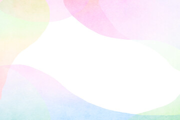 透明感のある柔らかで優しい虹色の背景フレーム２