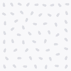 a white and gray pattern with leaves
