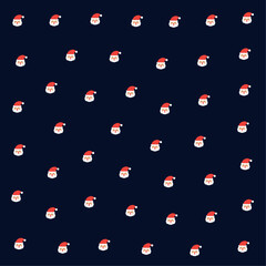 a pattern of santa clauss on a dark blue background
