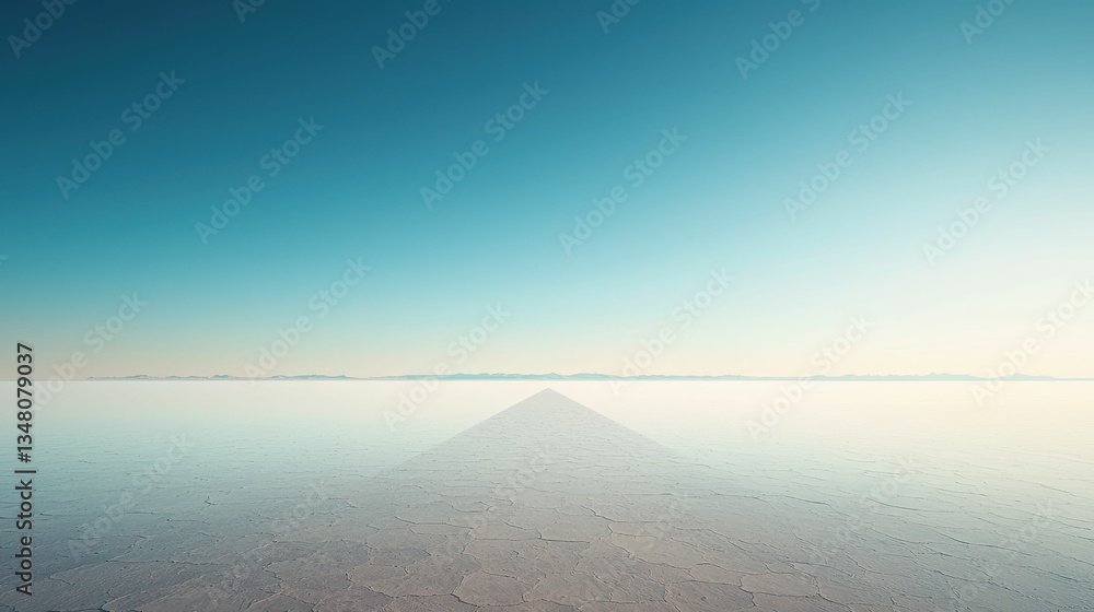 Poster abstract concept of an infinite empty space with horizon perspective