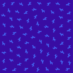 a blue dog pattern on a purple background