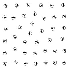 a pattern of black and white objects on a white background